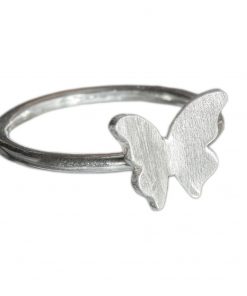 Silver butterfly ring