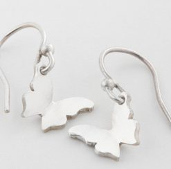 Silver Butterfly Drop Earrings